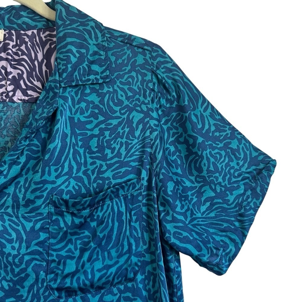 ANTHROPOLOGIE TINY POSTCARD CONTRAST COLOR BUTTON DOWN TOP SIZE SMALL - Picture 8 of 14